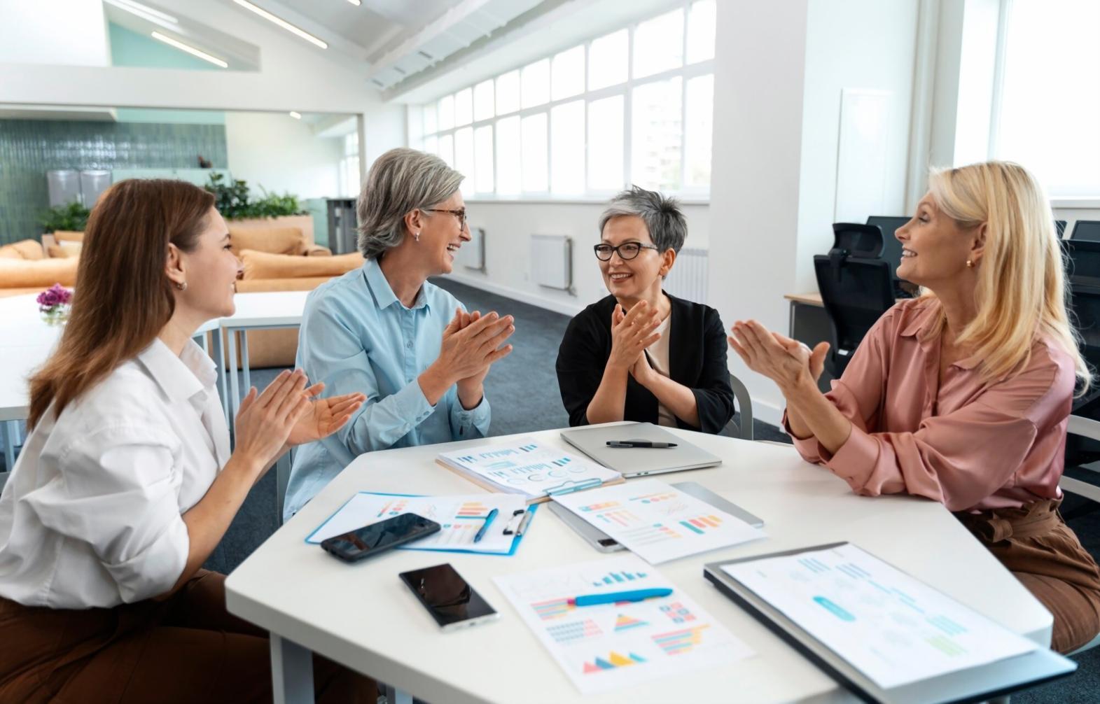 Professional presenting financial data to engaged audience